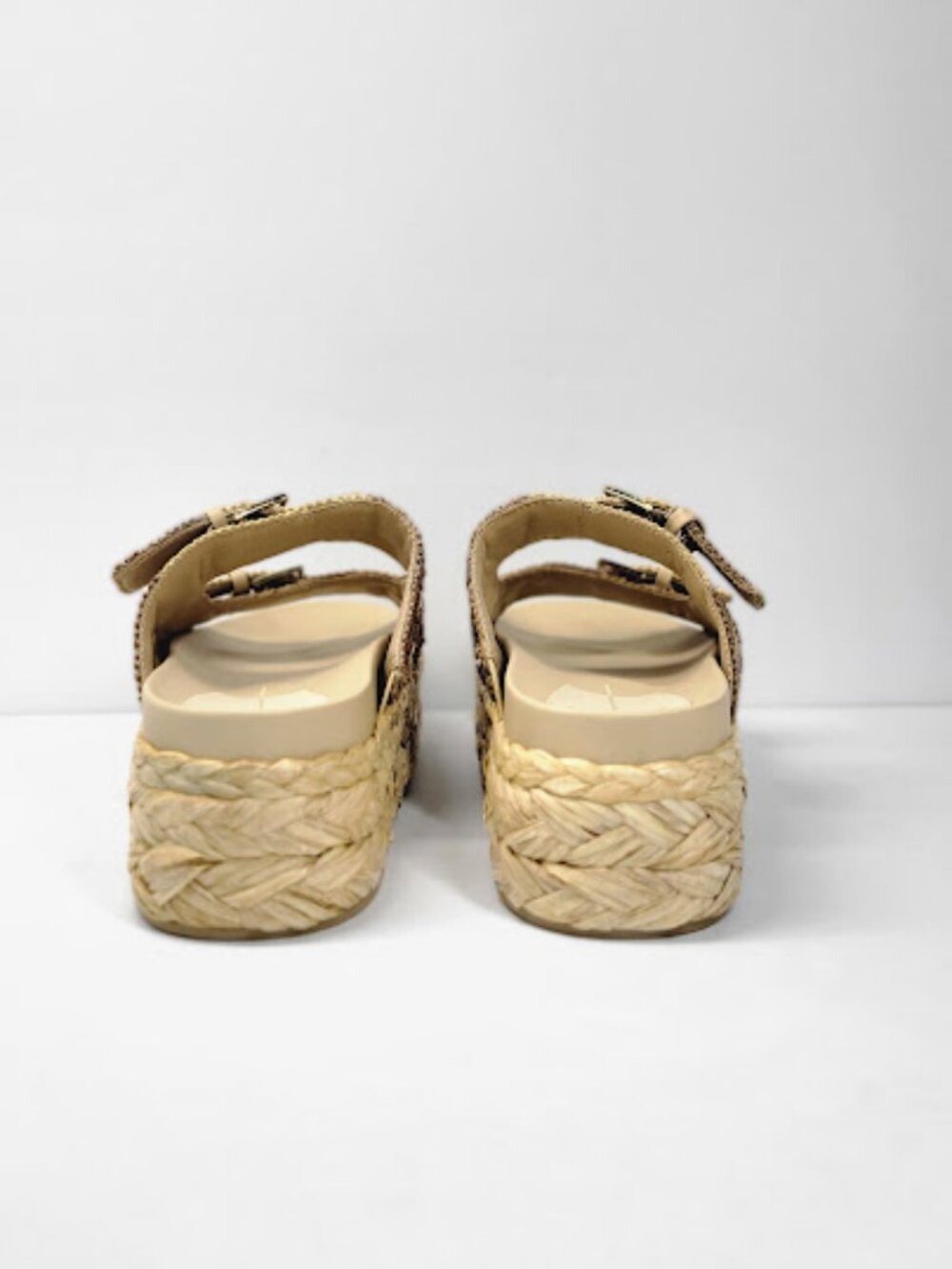 DOLCE VITA Falyn Platform Raffia Woven Double Buckle Sandals Women’s Sz 10 NWOB - Picture 6 of 8